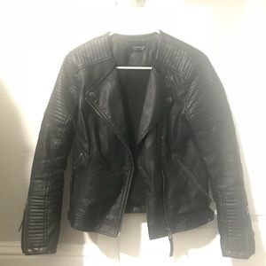 Faux leather biker jacket
